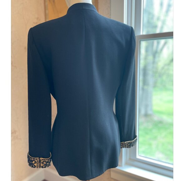 Albert Nipon Evening Jacket Black and Gold - Picture 5 of 12